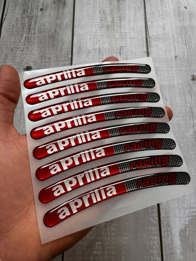 EMBLEMAS APRILIA RACING ADHESIVOS LLANTA MOTO LOGO