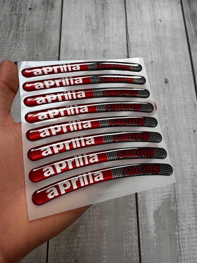 EMBLEMAS APRILIA RACING ADHESIVOS LLANTA MOTO LOGO