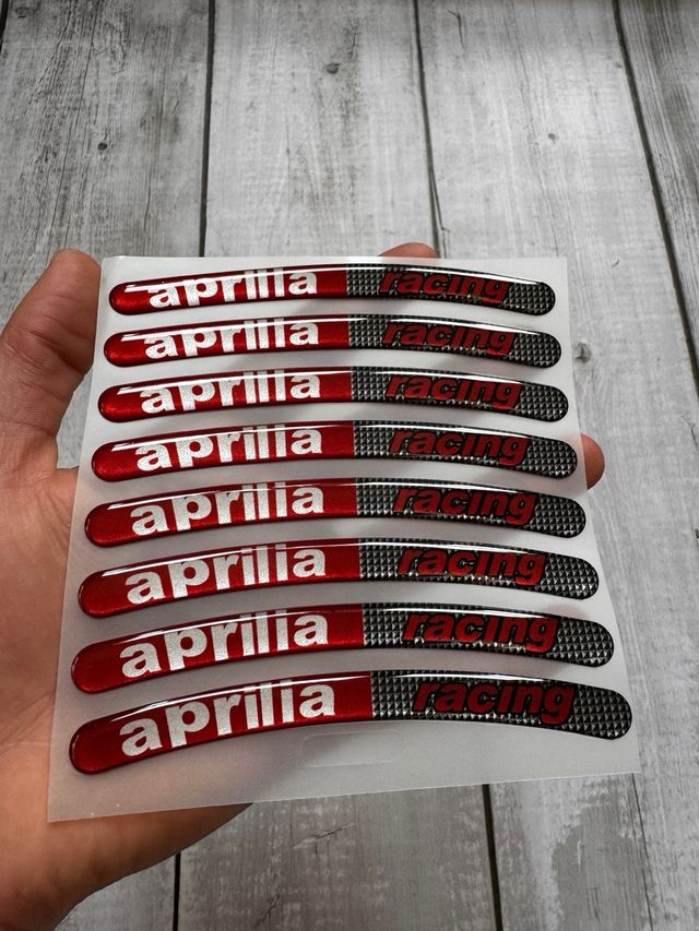 EMBLEMAS APRILIA RACING ADHESIVOS LLANTA MOTO LOGO