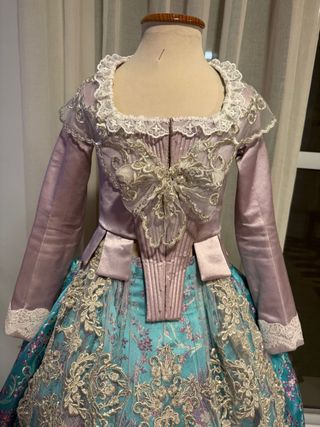 Traje de Fallera Niña Lila y Turquesa