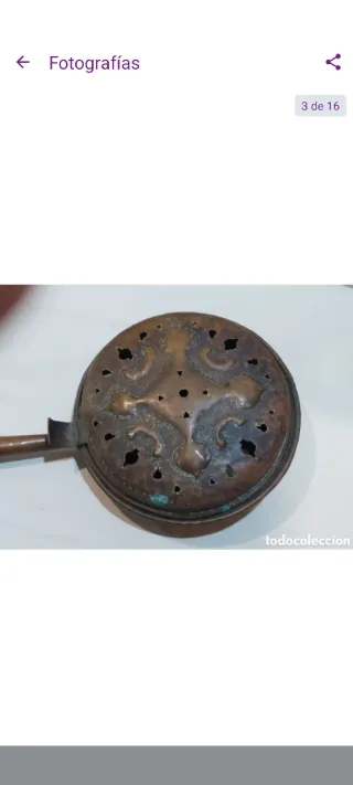 Calientacamas Cobre Siglo XIX