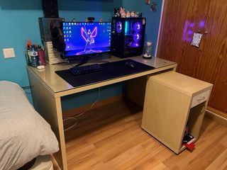 Mesa madera y cristal