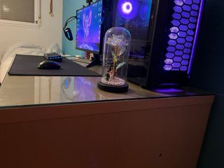 Mesa madera y cristal