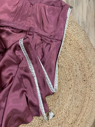 Vestido fiesta largo raso rosa y bolso (opcional)