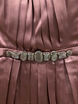 Vestido fiesta largo raso rosa y bolso (opcional)