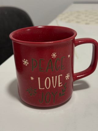 Taza Navidad Peace Love Joy Roja