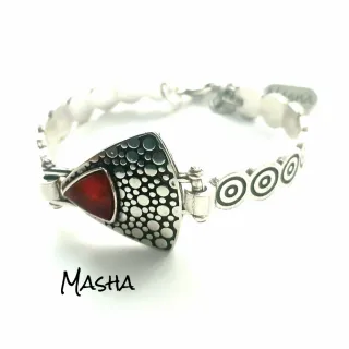 Pulsera Masha en zamak con baño de plata