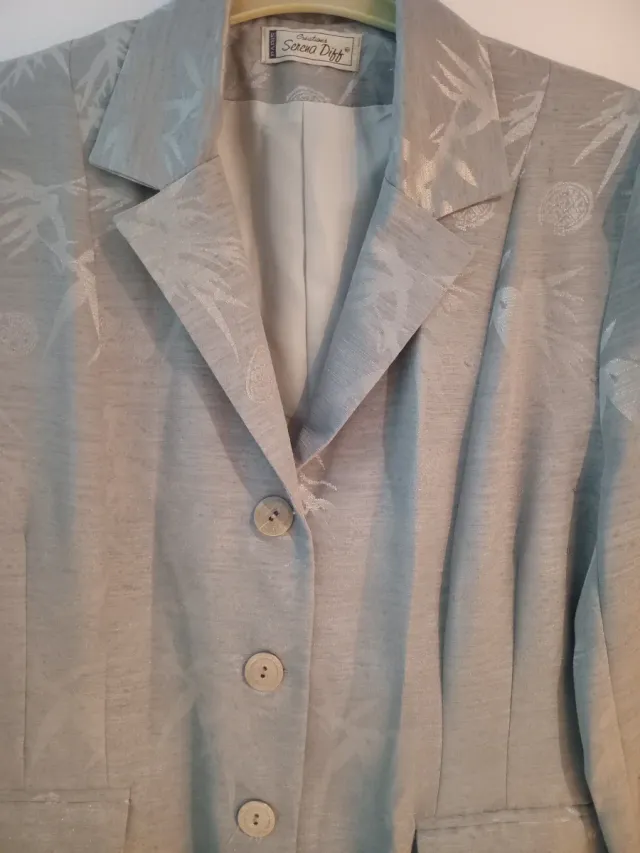 Giacchetta da festa 3/4, argentata con stampa