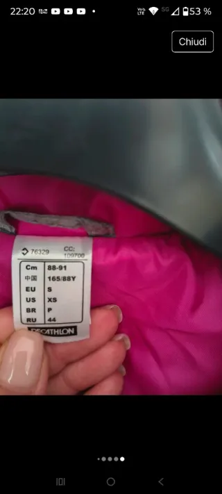 Piumino Decathlon grigio