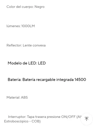 Linterna LED USB Recargable