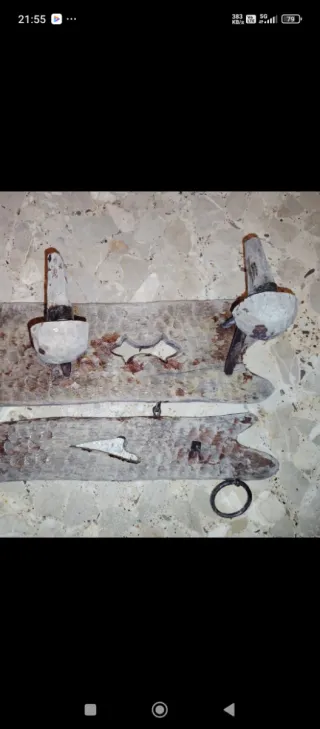 Perchero antiguo madera y metal