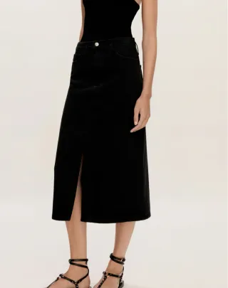 Falda tejana negra Mango Talla XL nueva