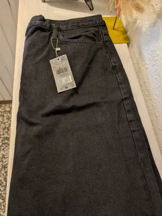 Falda tejana negra Mango Talla XL nueva