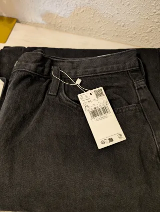 Falda tejana negra Mango Talla XL nueva