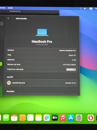 MacBook Pro 13.3 M1 8/512GB Batería 90%