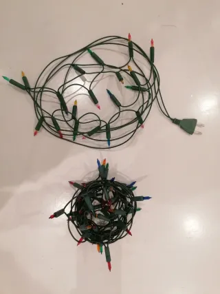 Luces de Navidad verdes y multicolor