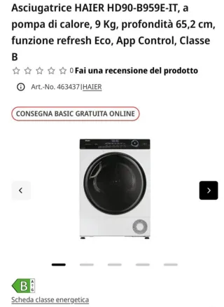 Asciugatrice Haier 9 kg