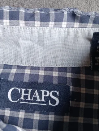 Camisa Chaps Cuadros Azul y Blanco