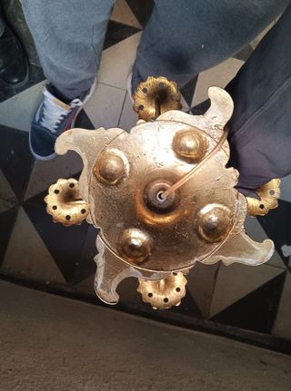 PAREJA DE CANDELABROS DE BRONCE, S. XIX/PP. XX