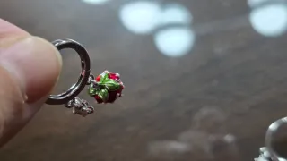 Pendientes fresa y flor plata