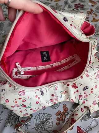 Mochila Misako blanca con estampado floral