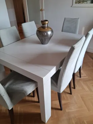 Mesa comedor blanca 135x90cms extensible