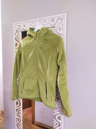 Sudadera verde con cremallera mujer