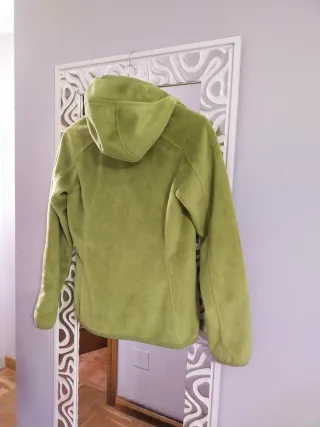 Sudadera verde con cremallera mujer