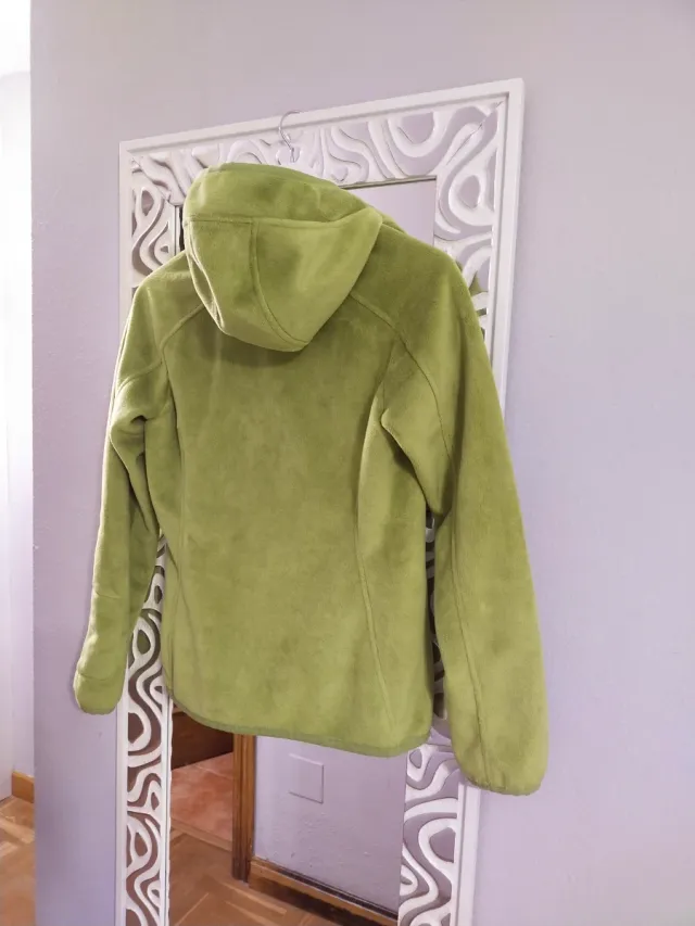 Sudadera verde con cremallera mujer