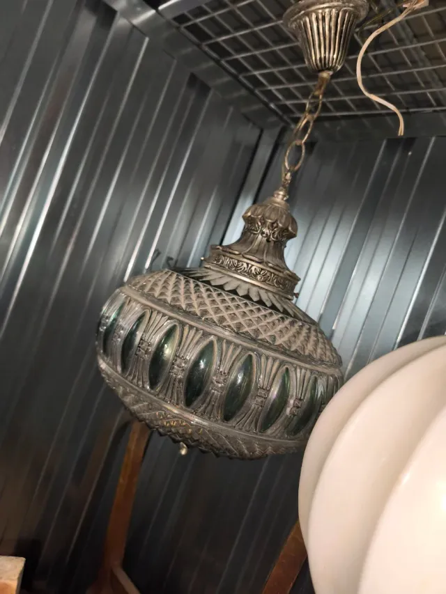 Lampadario Vintage in Cristallo Verde