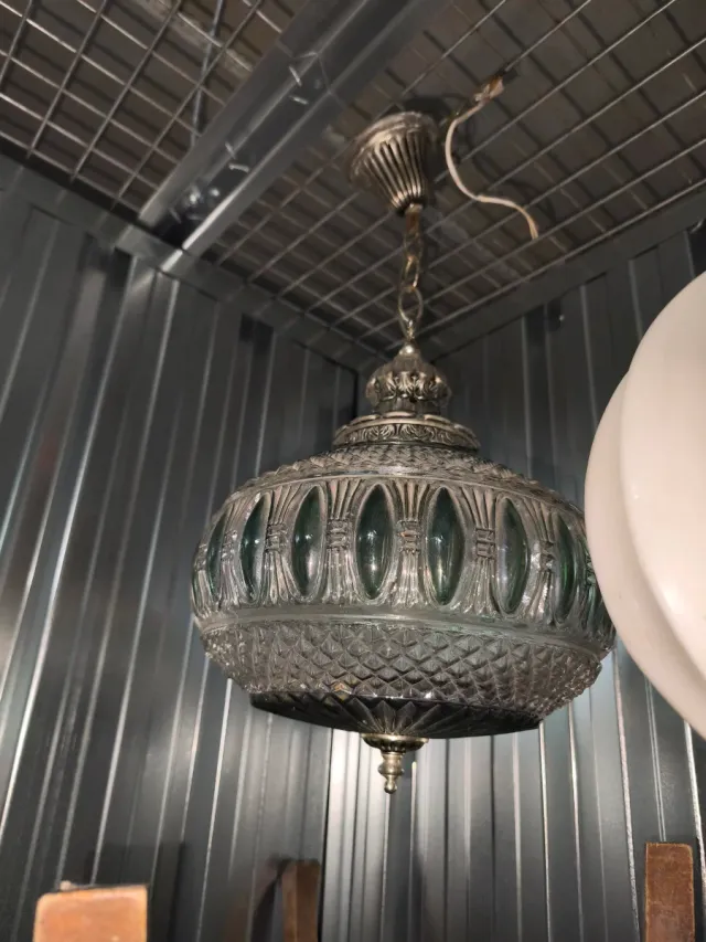 Lampadario Vintage in Cristallo Verde