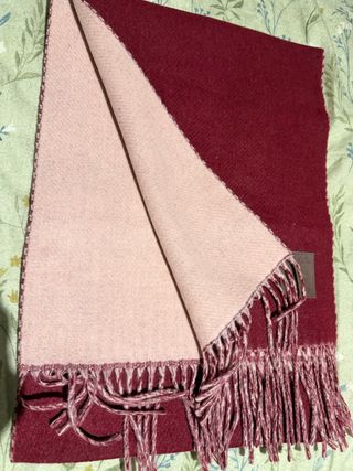 Bufanda Invierno Dos Tonos Rojo Rosa