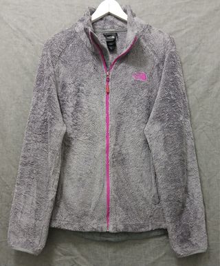 the north face pile zip woman size L grey