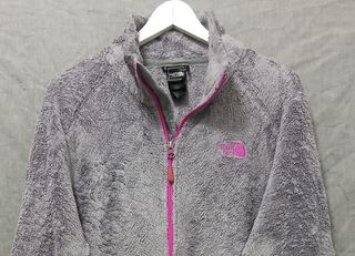 the north face pile zip woman size L grey