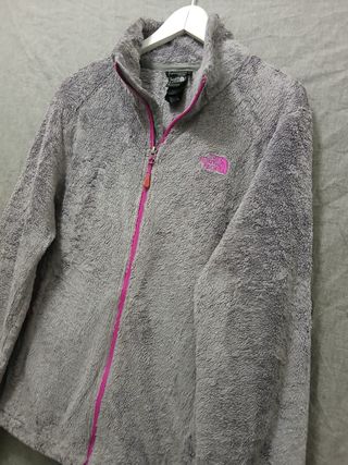 the north face pile zip woman size L grey