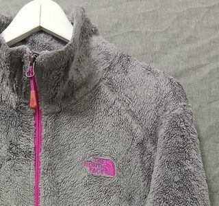 the north face pile zip woman size L grey
