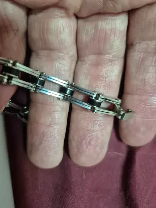 Pulsera de eslabones plateada