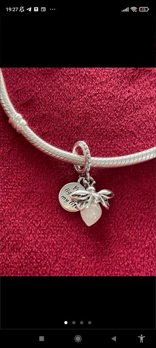 Charm Luciérnaga Plata y Piedra Blanca