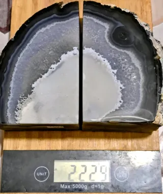 Coppia fermalibri agata naturale grezza