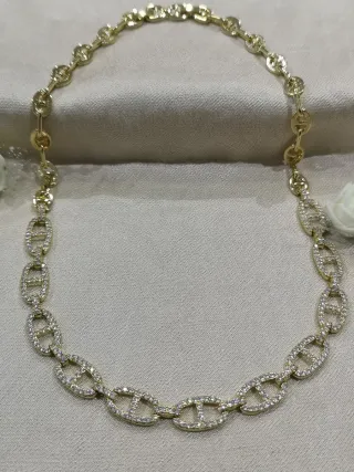 Collar Oro 14k Laminado con Circones