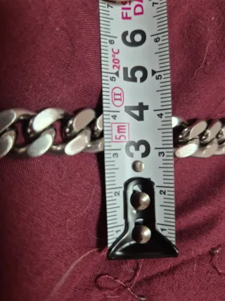 Pulsera gruesa eslabones plateada