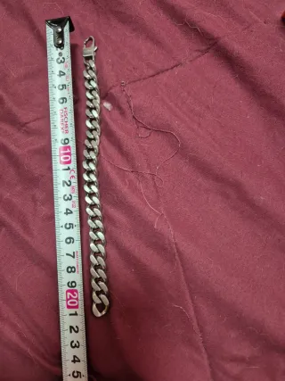 Pulsera gruesa eslabones plateada