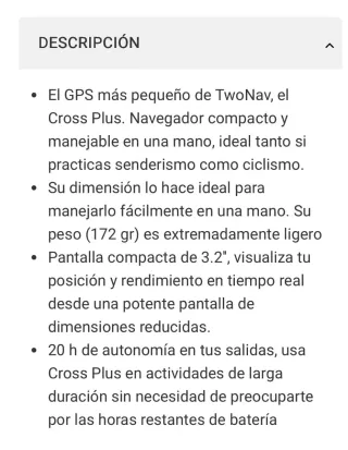 GPS TwoNav Cross con soporte y cable
