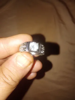 Anillo Plata Ley Diamantes Sintéticos