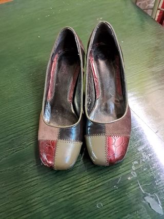 Zapatos de tacón patchwork