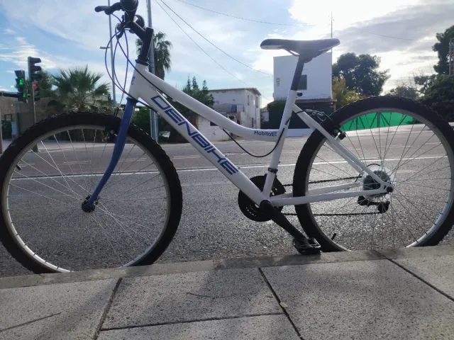 Bicicleta DENBIKE blanca y azul