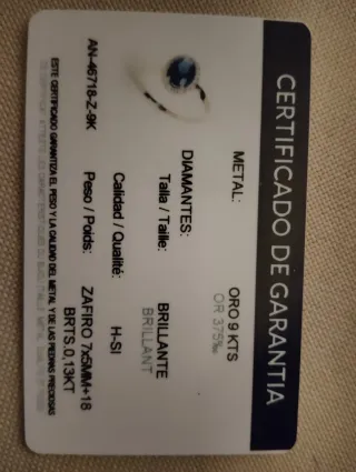 Anillo Oro 9K Zafiro Ovalado y Diamantes