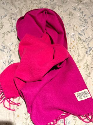 Bufanda Invierno Dos Tonos Rosa Rojo