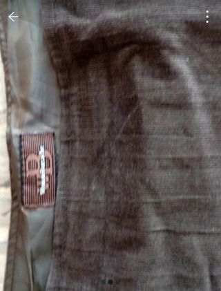 Falda larga pana fina marrón - verde oliva