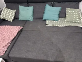 Sofá cama gris ,azul